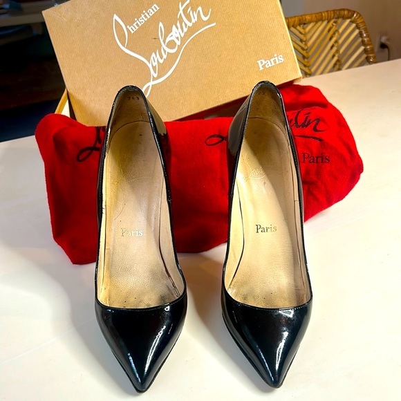 Christian Louboutin Shoes - COPY - Christian Louboutin Black Patent 4.7inches [120mm]👠